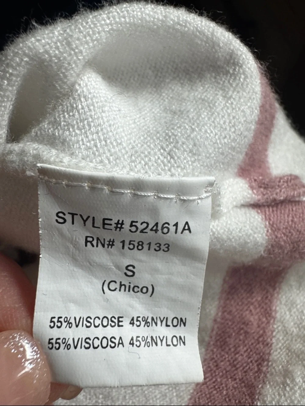Staccato striped sweater Womens S Viscose V Neck Soft Classic Preppy Nautical